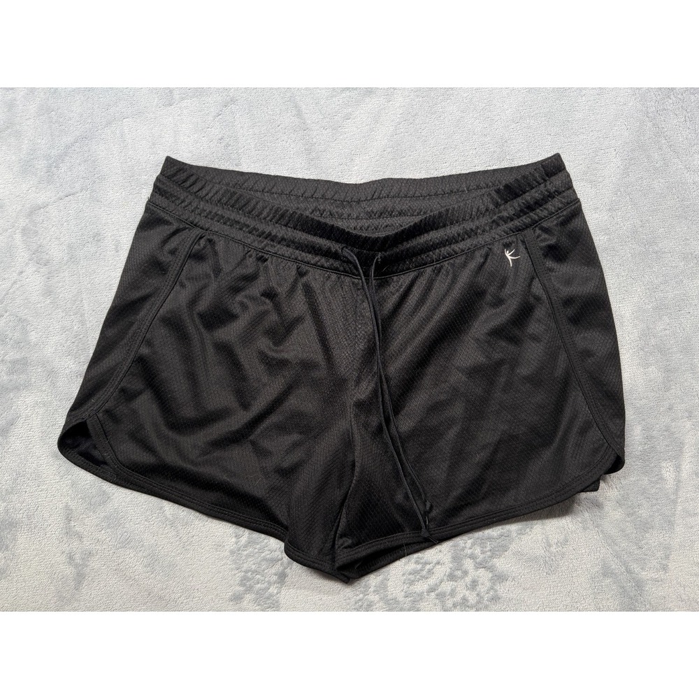 Danskin Now Mesh Athletic Shorts Womens M 8-10 Black Workout Running Drawstring